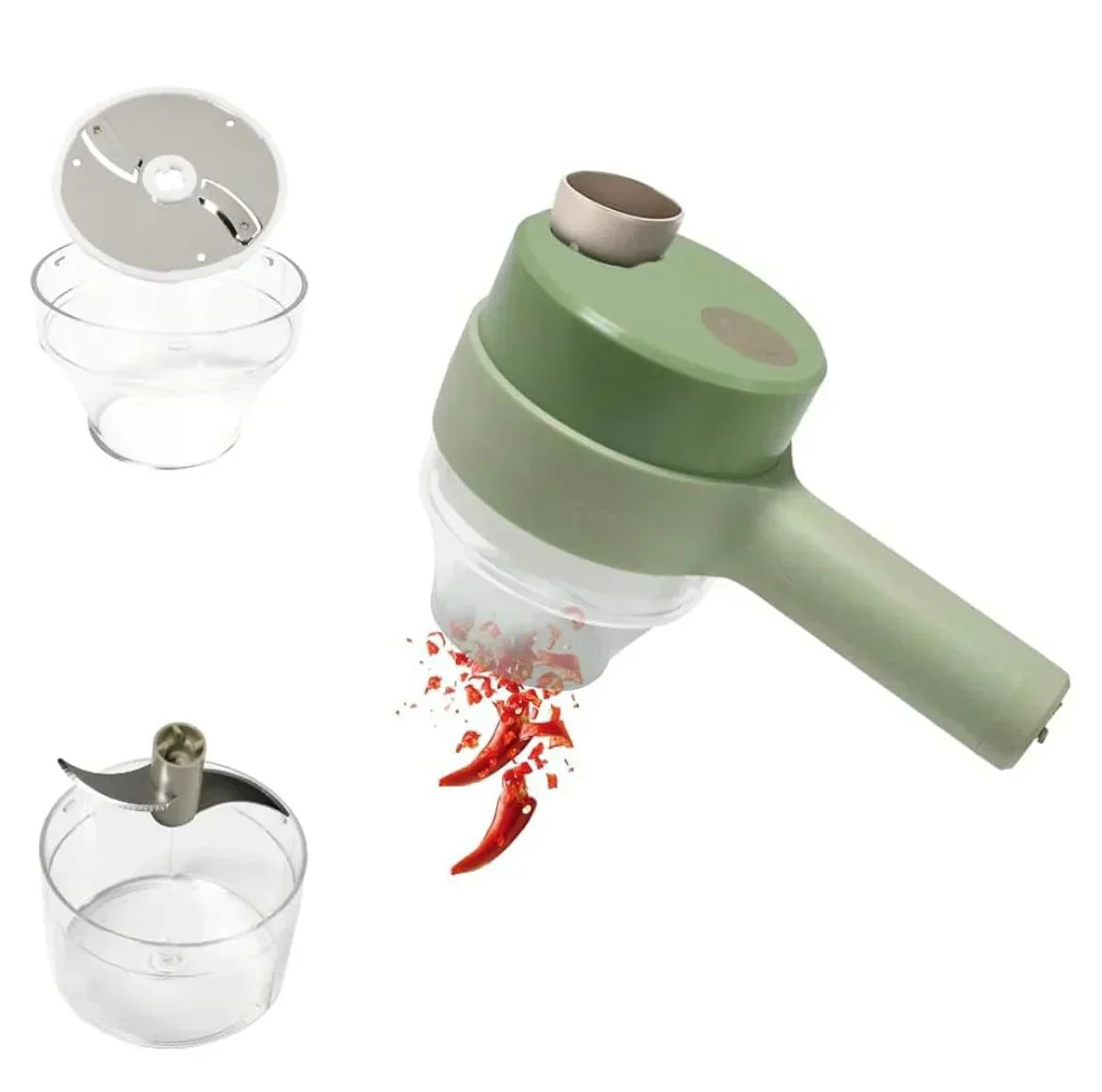 4 in 1 Handheld Electric Vegetable Cutter | قطاعة خضار كهربائية 4 في 1